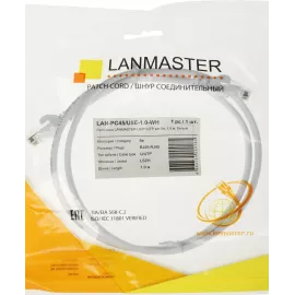 Патч-корд Lanmaster LAN-PC45/U5E-1.0-WH UTP RJ-45 вил.-вилка RJ-45 кат.5E 1м белый LSZH (уп.:1шт)