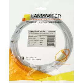 Патч-корд Lanmaster LAN-PC45/U5E-3.0-WH UTP RJ-45 вил.-вилка RJ-45 кат.5E 3м белый LSZH (уп.:1шт)