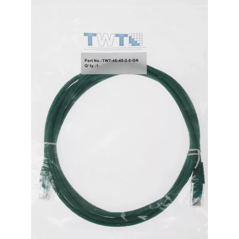 Патч-корд Lanmaster UTP TWT-45-45-2.0-GN UTP RJ-45 вил.-вилка RJ-45 кат.5E 2м зеленый ПВХ