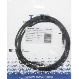 Патч-корд Lanmaster TWT-45-45-2.0-BK UTP RJ-45 вил.-вилка RJ-45 кат.5E 2м черный ПВХ (уп.:1шт)