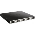 Коммутатор D-Link DGS-1210-52MP/F (L2) 48x1Гбит/с 4xКомбо(1000BASE-T/SFP) 4SFP 48PoE 370W настраиваемый