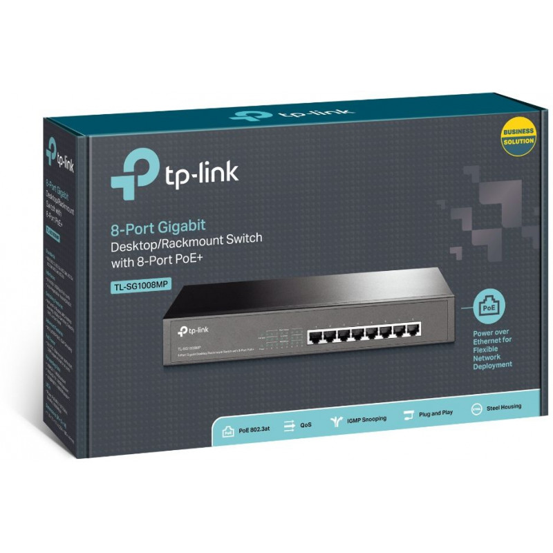 Коммутатор TP-Link TL-SG1008MP (L2) 8x1Гбит/с 8PoE+ 126W неуправляемый