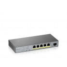 Коммутатор Zyxel GS1350-6HP-EU0101F (L2) 5x1Гбит/с 1SFP 4PoE+ 1PoE++ 60W управляемый