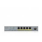 Коммутатор Zyxel GS1350-6HP-EU0101F (L2) 5x1Гбит/с 1SFP 4PoE+ 1PoE++ 60W управляемый