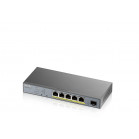 Коммутатор Zyxel GS1350-6HP-EU0101F (L2) 5x1Гбит/с 1SFP 4PoE+ 1PoE++ 60W управляемый