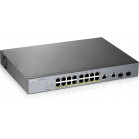 Коммутатор Zyxel GS1350-18HP-EU0101F (L2) 16x1Гбит/с 2xКомбо(1000BASE-T/SFP) 16PoE+ 250W управляемый