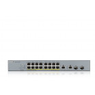 Коммутатор Zyxel GS1350-18HP-EU0101F (L2) 16x1Гбит/с 2xКомбо(1000BASE-T/SFP) 16PoE+ 250W управляемый