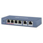 Коммутатор Hikvision DS-3E0106HP-E 4x100Мбит/с 2PoE+ 1PoE++ 60W неуправляемый