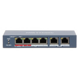 Коммутатор Hikvision DS-3E0106HP-E 4x100Mb 2PoE+ 60W неуправляемый