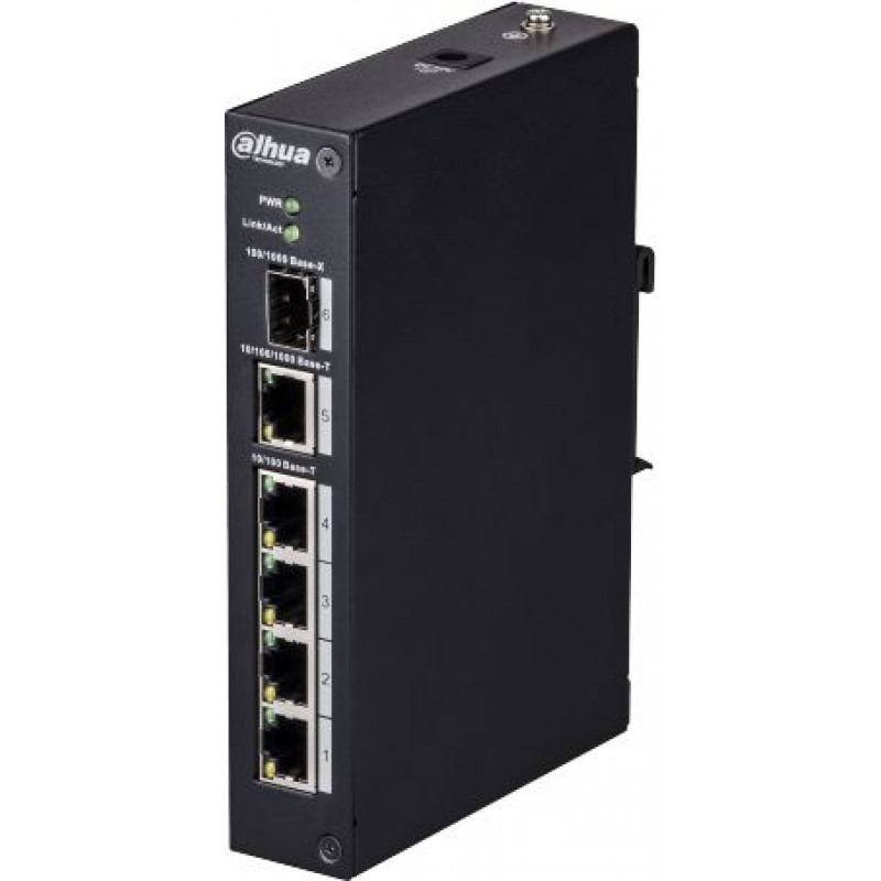 Коммутатор Dahua DH-PFS3106-4T (L2) 4x100Мбит/с 1x1Гбит/с 1xКомбо(1000BASE-T/SFP) неуправляемый Коммутатор Dahua DH-PFS3106-4T (L2) 4x100Мбит/с 1x1Гбит/с 1xКомбо(1000BASE-T/SFP) неуправляемый