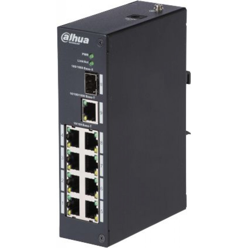 Коммутатор Dahua DH-PFS3110-8T 8x100Мбит/с 1x1Гбит/с 1xКомбо(1000BASE-T/SFP) неуправляемый Коммутатор Dahua DH-PFS3110-8T 8x100Мбит/с 1x1Гбит/с 1xКомбо(1000BASE-T/SFP) неуправляемый