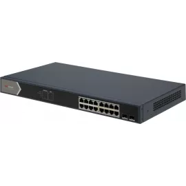 Коммутатор Hikvision DS-3E0518P-E/M(B) (L2) 16x1Гбит/с 2SFP 16PoE 125W неуправляемый