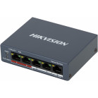 Коммутатор Hikvision DS-3E0105P-E/M(B) 4x100Мбит/с 4PoE+ 35W неуправляемый