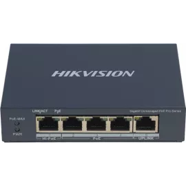 Коммутатор Hikvision DS-3E0505HP-E 5x1Гбит/с 3PoE+ 1PoE++ 60W неуправляемый