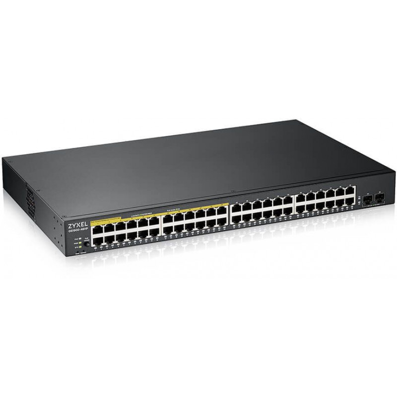 Коммутатор Zyxel GS190048HPV2-EU0101F (L2) 48x1Гбит/с 2SFP 24PoE+ 170W управляемый