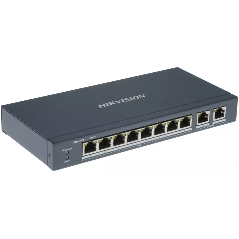 Коммутатор Hikvision DS-3E0310P-E/M(B) 8x100Мбит/с 1x1Гбит/с 8PoE+ 60W неуправляемый