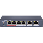Коммутатор HiWatch DS-S604P 6x100Мбит/с 4PoE+ 35W неуправляемый