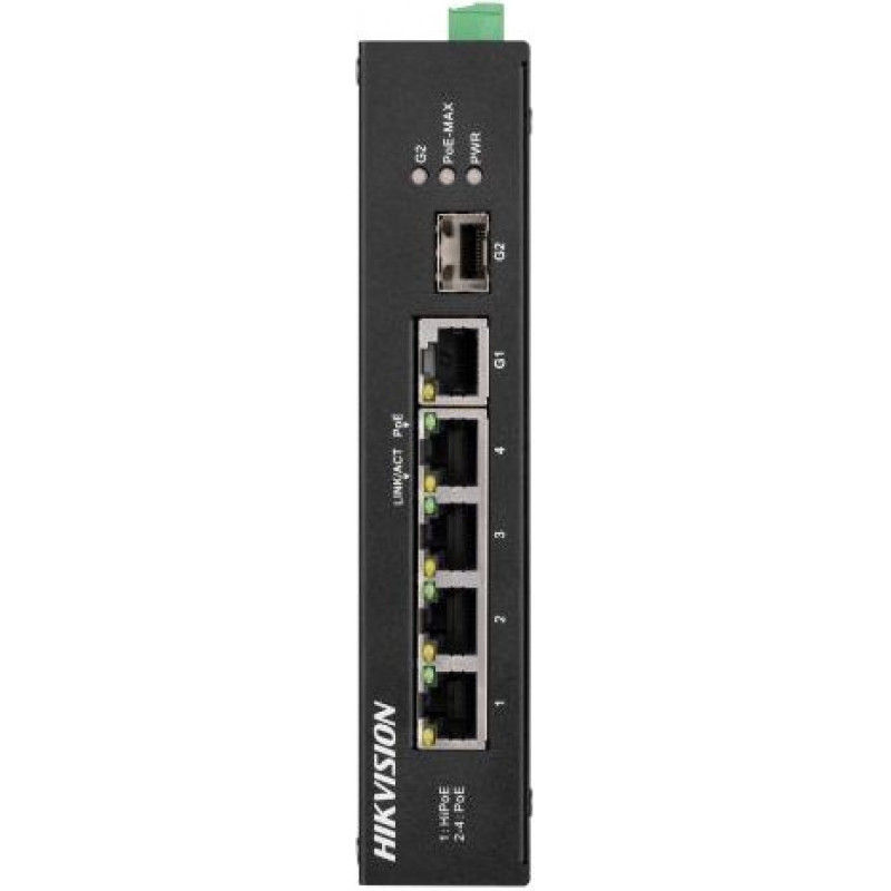 Коммутатор Hikvision DS-3T1306P-SI/HS 1SFP 3PoE 1PoE+ 1PoE++ 60W неуправляемый