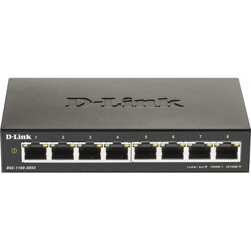 Коммутатор D-Link DGS-1100-08V2/A1A (L2) 8x1Гбит/с управляемый