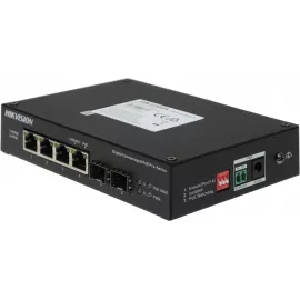 Коммутатор Hikvision DS-3T0506HP-E/HS 4x1Гбит/с 2SFP 3PoE+ 1PoE++ 60W неуправляемый