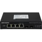 Коммутатор Hikvision DS-3T0506HP-E/HS 4x1Гбит/с 2SFP 3PoE+ 1PoE++ 60W неуправляемый