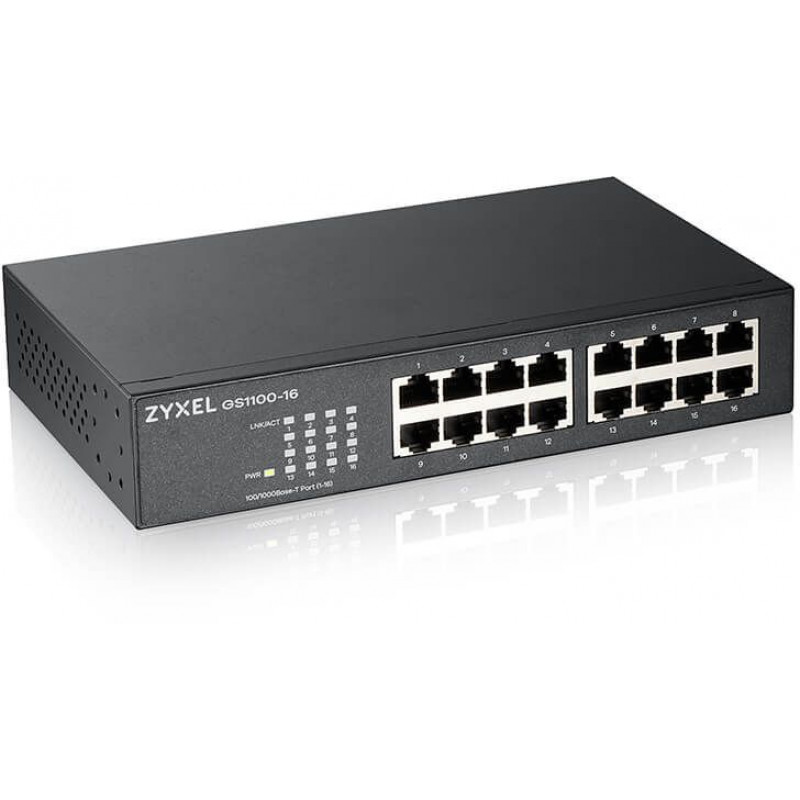 Коммутатор Zyxel GS1100-16-EU0103F 16x1Гбит/с неуправляемый Коммутатор Zyxel GS1100-16-EU0103F 16x1Гбит/с неуправляемый