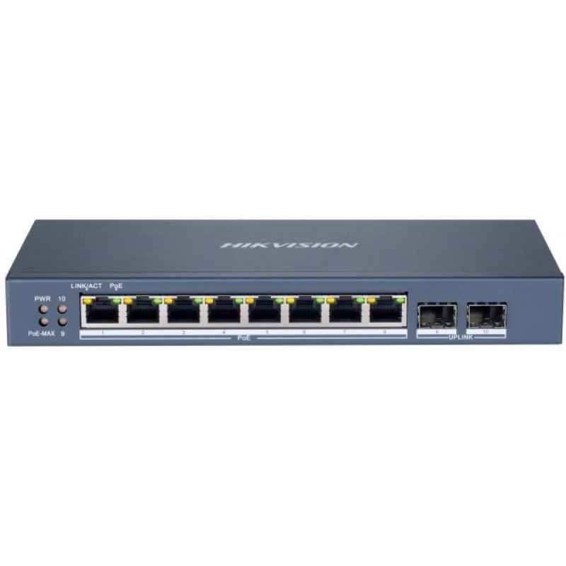 Коммутатор Hikvision DS-3E1510P-SI 8x1Гбит/с 2SFP 8PoE+ 110W управляемый Коммутатор Hikvision DS-3E1510P-SI 8x1Гбит/с 2SFP 8PoE+ 110W управляемый