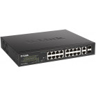 Коммутатор D-Link DES-1018MPV2/A 16x100Мбит/с 2x1Гбит/с 2xКомбо(1000BASE-T/SFP) 16PoE+ 247W неуправляемый