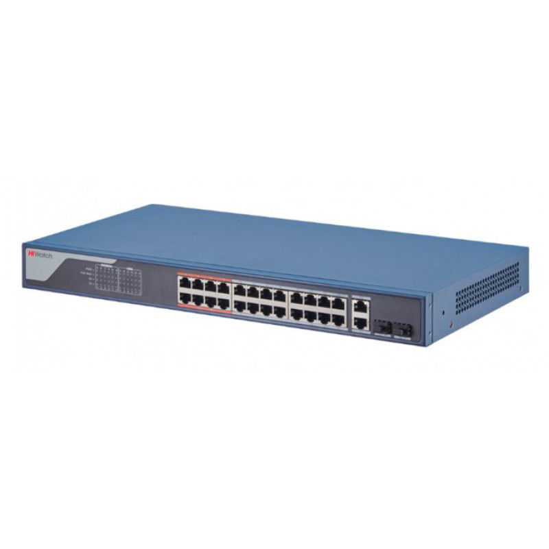 Коммутатор HiWatch SWT-1326P 24x100Мбит/с 2xКомбо(1000BASE-T/SFP) 24PoE 370W управляемый