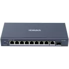 Коммутатор HiWatch DS-S1008GP (L2) 8x100Мбит/с 2x1Гбит/с 1SFP 8PoE 58W неуправляемый