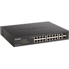 Коммутатор D-Link DGS-1100-18PV2/A (L2) 16x1Гбит/с 2xКомбо(1000BASE-T/SFP) 2SFP 130W настраиваемый