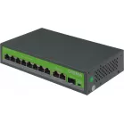 Коммутатор Digma DSP208G-2G-1S-T120 (L2) 10x1Гбит/с 1SFP 8PoE 8PoE+ 120W неуправляемый