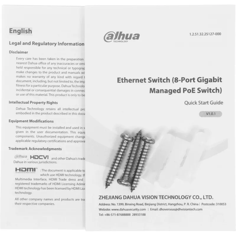 Коммутатор Dahua DH-S4210-8GT-110 (L2) 10x1Гбит/с 2SFP 8PoE 110W управляемый