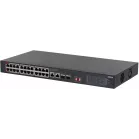 Коммутатор Dahua DH-S3228-24GT-240 (L2) 26x1Гбит/с 2xКомбо(1000BASE-T/SFP) 24PoE 240W неуправляемый