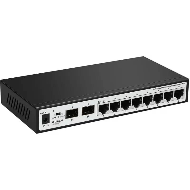 Коммутатор Origo OS2210F OS2210F/A2A (L2) 8x1Гбит/с 2SFP неуправляемый
