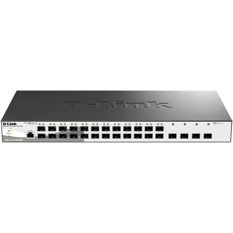 Коммутатор D-Link DGS-1210-28XS/ME/C1A (L2) 24SFP 4SFP+ управляемый