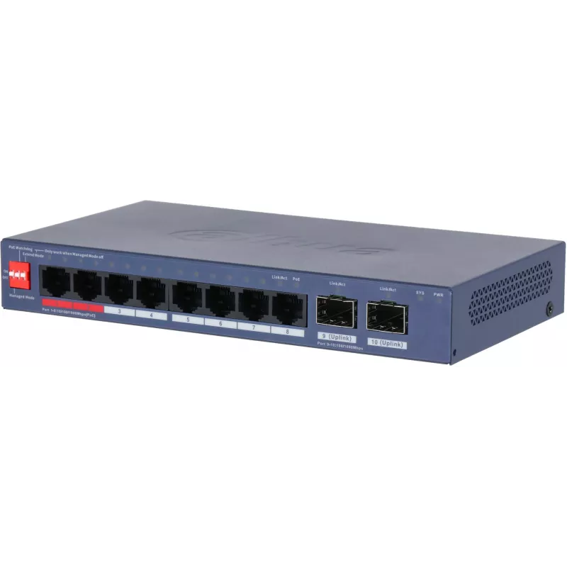 Коммутатор Dahua DH-CS4210-8GT-110 (L2) 8x100Мбит/с 2xКомбо(1000BASE-T/SFP) управляемый