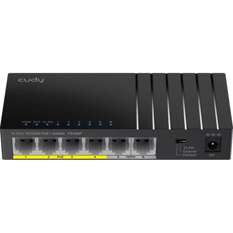 Коммутатор Cudy FS106P (L2) 6x100Мбит/с 4PoE+ 36W неуправляемый