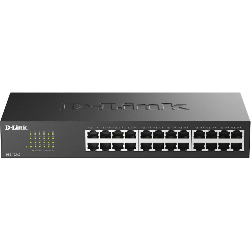 Коммутатор D-Link DES-1024D/H2A (L2) 24x100Мбит/с неуправляемый