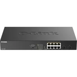 Коммутатор D-Link DGS-1010P/B1A (L2) 8x1Гбит/с 2SFP 8PoE 8PoE+ 125W неуправляемый