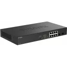 Коммутатор D-Link DGS-1010P/B1A (L2) 8x1Гбит/с 2SFP 8PoE 8PoE+ 125W неуправляемый