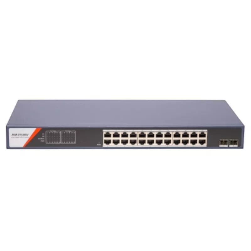 Коммутатор Hikvision DS-3E1526P-SI-24P2F (L2) 24x1Гбит/с 2xКомбо(1000BASE-T/SFP) 370W управляемый