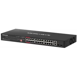 Коммутатор Mercusys MS128GP (L2) 26x1Гбит/с 2SFP 24PoE+ 295W неуправляемый