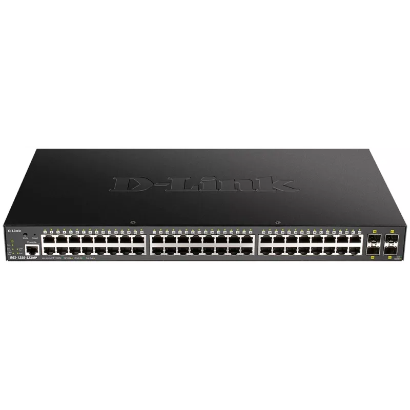 Коммутатор D-Link DGS-1250-52XMP/RU/A1A 48x1Гбит/с 4SFP+ 370W управляемый