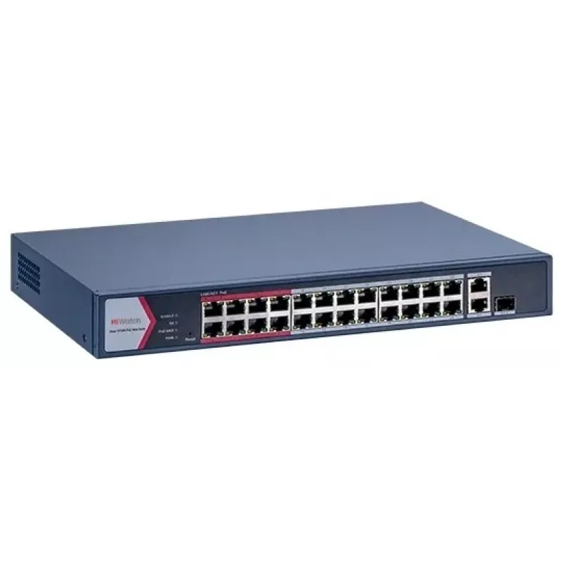 Коммутатор HiWatch DS-S1326-PI (L2) 24x100Мбит/с 2x1Гбит/с 1xКомбо(1000BASE-T/SFP) 24PoE 230W неуправляемый