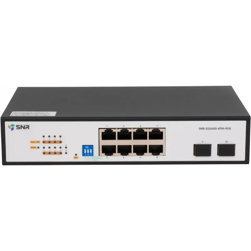 Коммутатор SNR SNR-S2300G-8TM-POE (L2) 8x1Гбит/с 2SFP 8PoE 130W управляемый