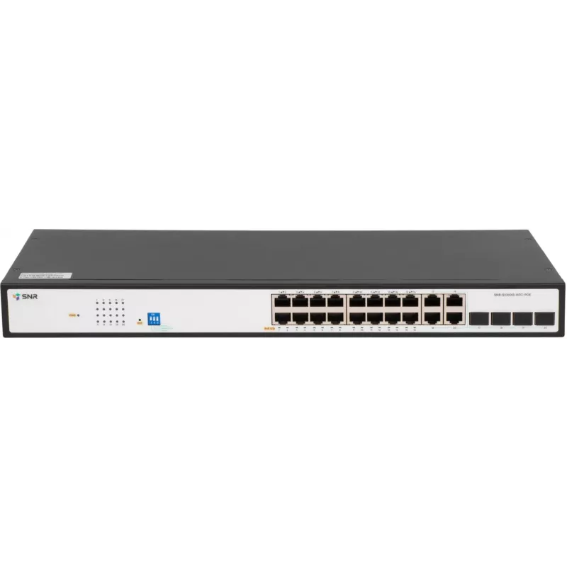 Коммутатор SNR SNR-S2300G-16TC-POE (L2) 16x1Гбит/с 4xКомбо(1000BASE-T/SFP) 16PoE 270W управляемый