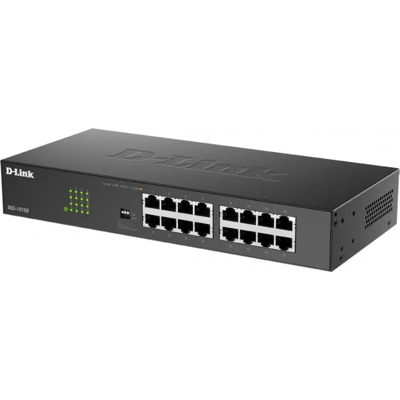 Коммутатор D-Link DGS-1016D/V/K1A (L2) 16x1Гбит/с неуправляемый