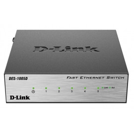 Коммутатор D-Link DES-1005D/O2B 5x100Мбит/с неуправляемый