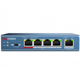 Коммутатор Hikvision DS-3E0105P-E(B) 4x100Мбит/с 4PoE 58W неуправляемый